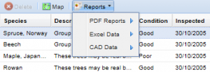 treesurvey report menu
